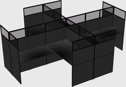Shared l-shaped cubicles