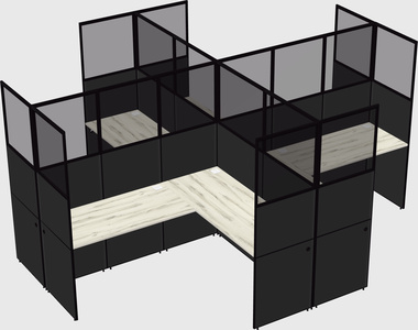 Shared l-shaped cubicles