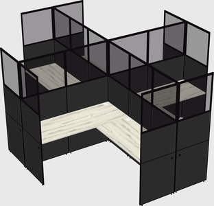 Shared l-shaped cubicles