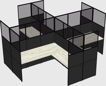Shared l-shaped cubicles