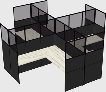 Shared l-shaped cubicles