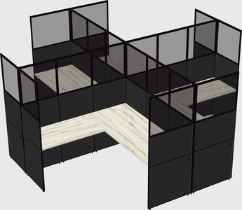 Shared l-shaped cubicles