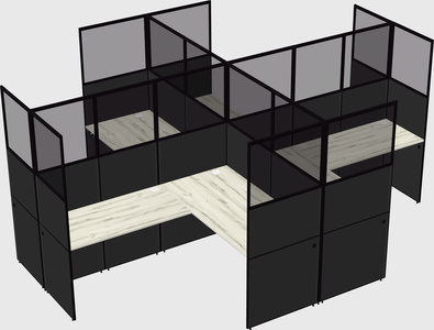 Shared l-shaped cubicles