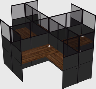 Shared l-shaped cubicles