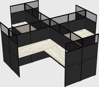 Shared l-shaped cubicles