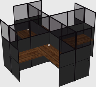 Shared l-shaped cubicles