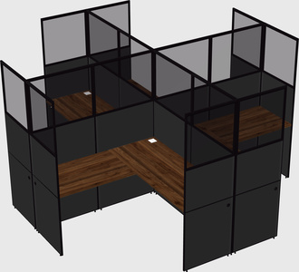 Shared l-shaped cubicles