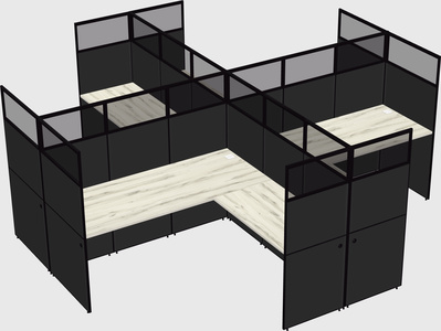 Shared l-shaped cubicles