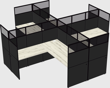 Shared l-shaped cubicles