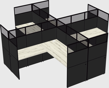 Shared l-shaped cubicles