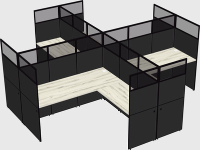 Shared l-shaped cubicles
