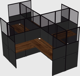 Shared l-shaped cubicles