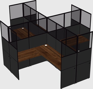 Shared l-shaped cubicles