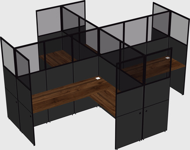 Shared l-shaped cubicles