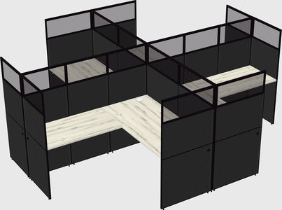 Shared l-shaped cubicles