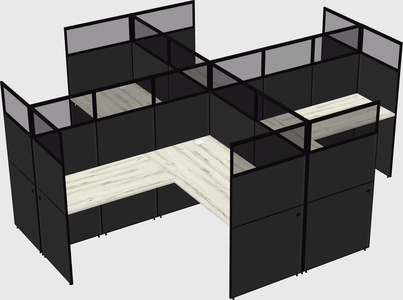 Shared l-shaped cubicles