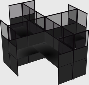 Shared l-shaped cubicles