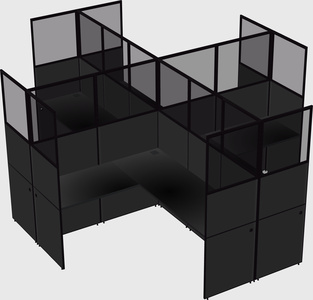Shared l-shaped cubicles