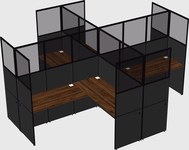 Shared l-shaped cubicles