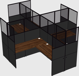 Shared l-shaped cubicles