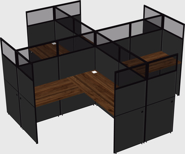 Shared l-shaped cubicles