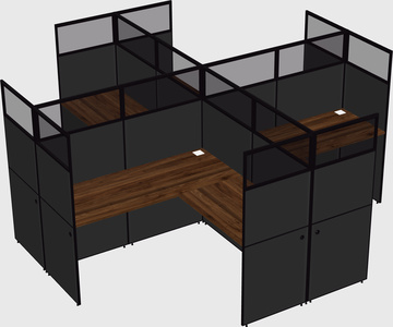 Shared l-shaped cubicles