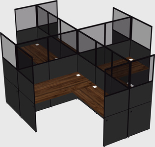 Shared l-shaped cubicles