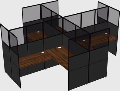 Shared l-shaped cubicles