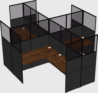 Shared l-shaped cubicles