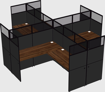 Shared l-shaped cubicles