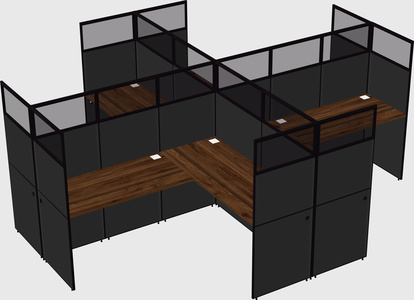 Shared l-shaped cubicles