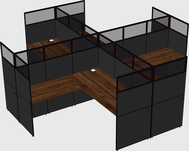 Shared l-shaped cubicles