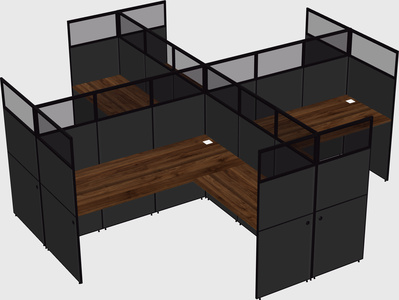 Shared l-shaped cubicles