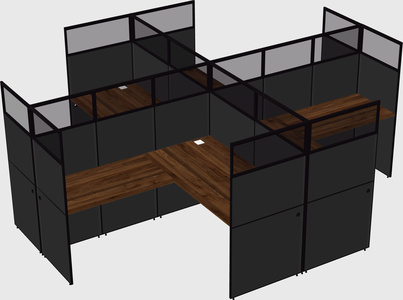 Shared l-shaped cubicles