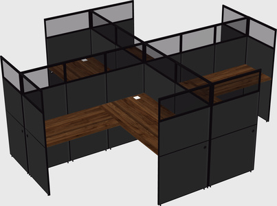Shared l-shaped cubicles