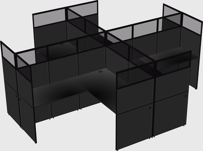 Shared l-shaped cubicles