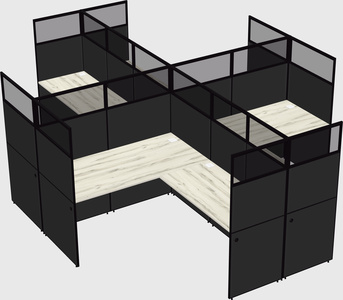 Shared l-shaped cubicles