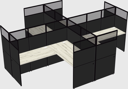 Shared l-shaped cubicles