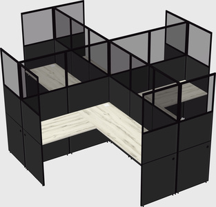 Shared l-shaped cubicles