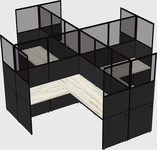 Shared l-shaped cubicles