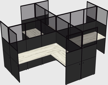 Shared l-shaped cubicles