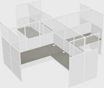 Shared l-shaped cubicles