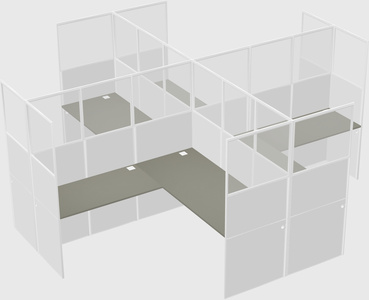 Shared l-shaped cubicles