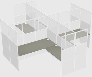 Shared l-shaped cubicles