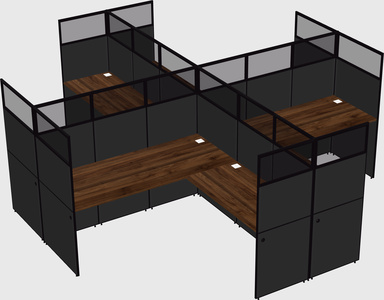 Shared l-shaped cubicles