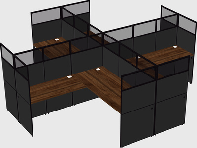 Shared l-shaped cubicles