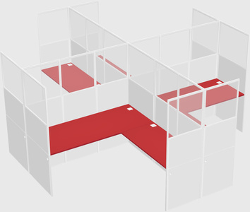 Shared l-shaped cubicles