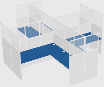 Shared l-shaped cubicles