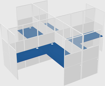 Shared l-shaped cubicles