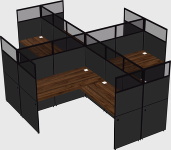 Shared l-shaped cubicles